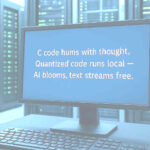 C code hums with thought, Quantized code runs local — AI blooms, text streams free.